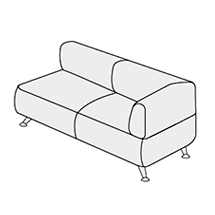 Диван двухместный с левым подлокотником ВЕЙТ арт.2Б