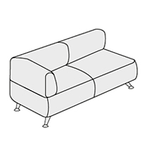 Диван двухместный с правым подлокотником ВЕЙТ арт.2В