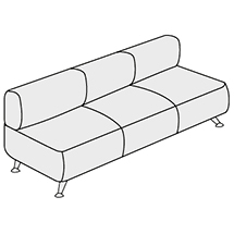 Диван трехместный без подлокотников ВЕЙТ арт.3А