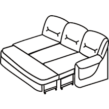 Диван трехместный с левым подлокотником с механизмом Вавилон арт.3БР