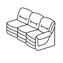 Диван трехместный с левым подлокотником Вавилон арт.3Б