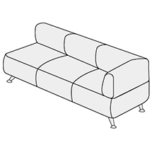 Диван трехместный с левым подлокотником ВЕЙТ арт.3Б