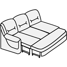 Диван трехместный с правым подлокотником с механизмом Вавилон арт.3ВР