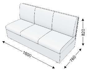 Диванная секция тройная без подлокотников Диванная секция тройная без подлокотников
