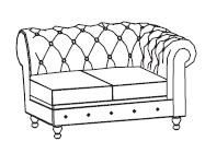 Двухместная секция с правым подлокотником Диван Боттичелли Энгл-2R