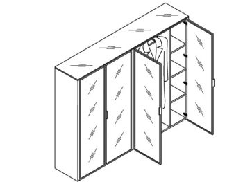 GALA Шкаф д.бумаг с гардеробом ELLIB041 BLACK