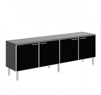 Греденция TETTO H.67 black glass doors, top BLACK