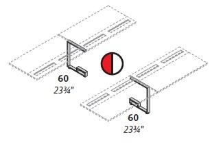 Комплект двух центральных металлических ножек-опор стола, хромированные