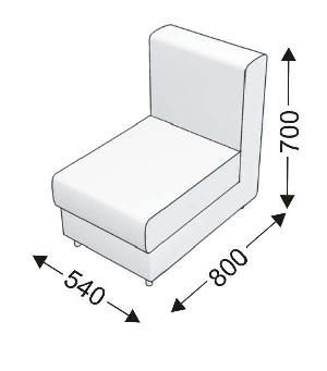 Кресельная секция без подлокотников Кресельная секция без подлокотников