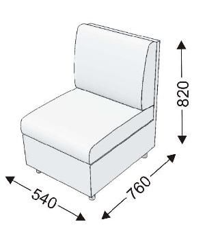 Кресельная секция без подлокотников Кресельная секция без подлокотников