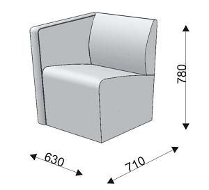Кресельная секция с 1 подлокотником правым Кресельная секция с 1 подлокотником правым