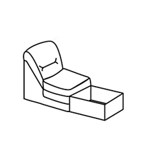 Кресло без подлокотников с ящиком Вавилон арт.1АЯ