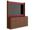 Мультимедийный модуль со столешницей в коже и задней лакированной панелью (без tv ) D374