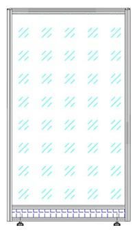 Остеклённый модуль (вставка ЛДСП внизу модуля h=110мм) без поперечин