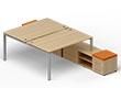 Рабочий стол «Bench» на опорной тумбе (2 ящика+ниша) с 4 пластиковыми заглушками