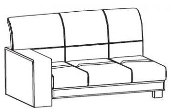 Секция двухместная левая (полнокожное изделие) Диван  Леонардо Энгл - 2L п/к