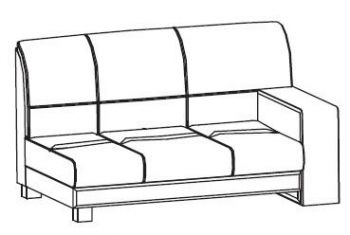 Секция двухместная правая (полнокожное изделие) Диван  Леонардо Энгл - 2R п/к