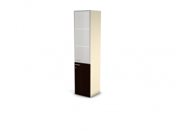 Шкаф MDF с матовым стеклом 5 уровней с замком, правый