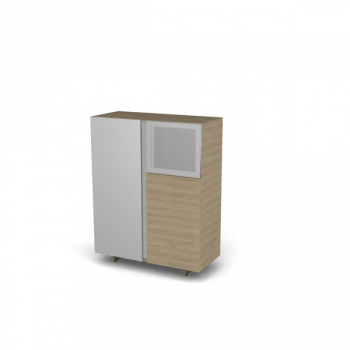 Шкаф низкий, малая стеклянная дверь, рамка хром 8#59805