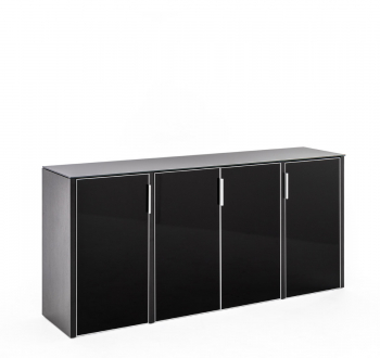 Шкаф низкий 4 двери CRE4/899 BLACK GLASS