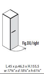Шкаф средний с 1 дверью правый
