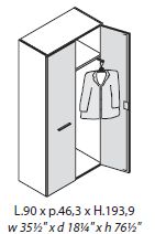 Шкаф высокий с гардеробом