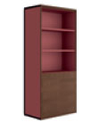Шкаф высокий широкий с низкой дверью и лакированными полками D301