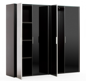 Шкаф для бумаг LIB4/899 + LIBW/899 + LIBSH/899 BLACK GLASS