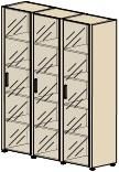 Стеллаж с дверями в алюминиевой рамке, стекло графит