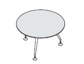 Стол для переговоров круглый, ножки хромированные