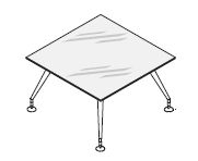 Стол для переговоров, ножки хромированные