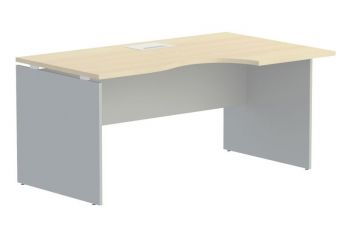 Стол эргономичный на ДСП опорах правый с лючком 107