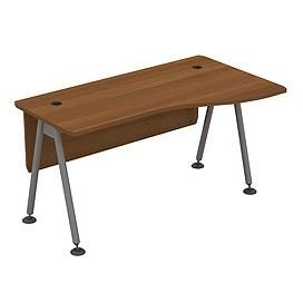 Стол эргономичный правый (металлокаркас МА) с экраном ДСП