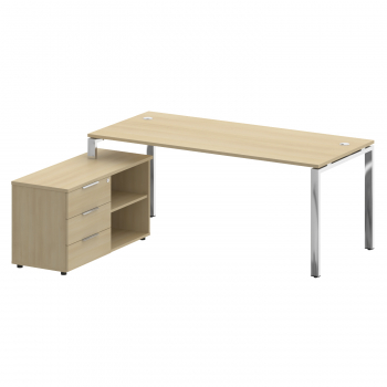 Стол рабочий руководителя с опорной тумбой левый БГ.СРТ-5.8 Л