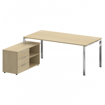 Стол рабочий руководителя с опорной тумбой левый БГ.СРТ-5.9 Л