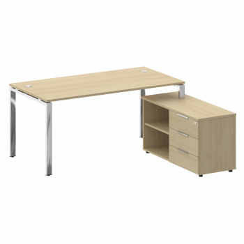 Стол рабочий руководителя с опорной тумбой правый БГ.СРТ-4.8 Пр