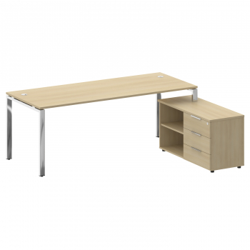 Стол рабочий руководителя с опорной тумбой правый БГ.СРТ-6.8 Пр