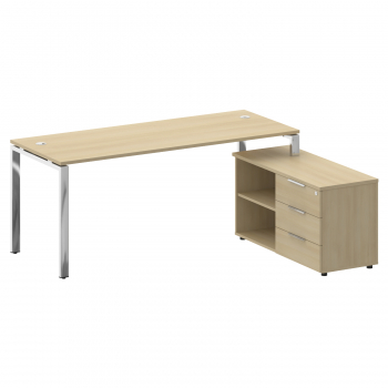 Стол рабочий руководителя с опорной тумбой правый БГ.СРТ-5.7 Пр