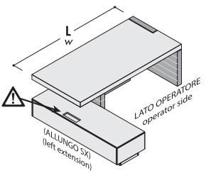 Стол руководителя левый (с тумбой и закрытой фронтальной панелью)