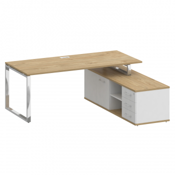 Стол руководителя с опорной греденцией, правый