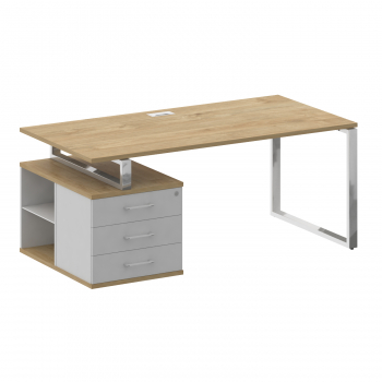 Стол руководителя с опорной тумбой, левый