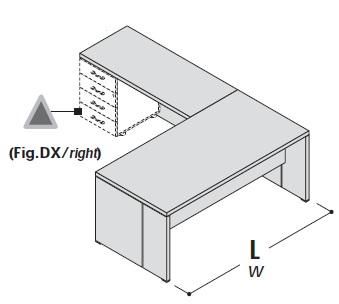 Стол с приставкой под тумбу, левый 155037