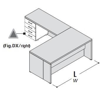 Стол с приставкой под тумбу, левый 155040