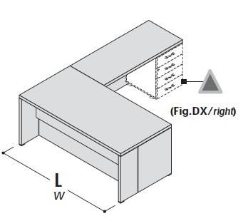 Стол с приставкой под тумбу, правый 155038