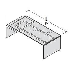 Стол, стеклянная столешница, левый 118978