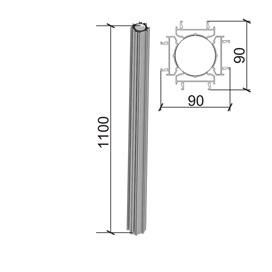 Стойка угловая, соединение под углом 90 градусов двух модулей ВС.С-1.5