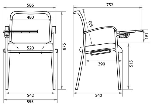 Кресло для посетителя Amigo silver arm. Фото 6