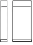 МОДУЛЬ ПЛАТЯНОГО  ШКАФА  965,  (Подиум , 1 полка с вешалкой, задняя ст. и боковины) 01171-RO LX. Фото 1