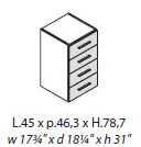 Низкий шкаф с 4 ящиками 156 903. Фото 1