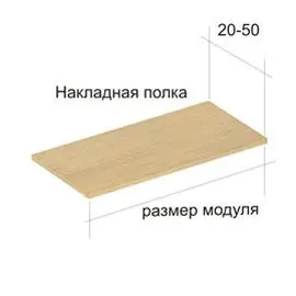 Полка накладная открытая (цвета по каталогу) МС.ППО. Фото 1